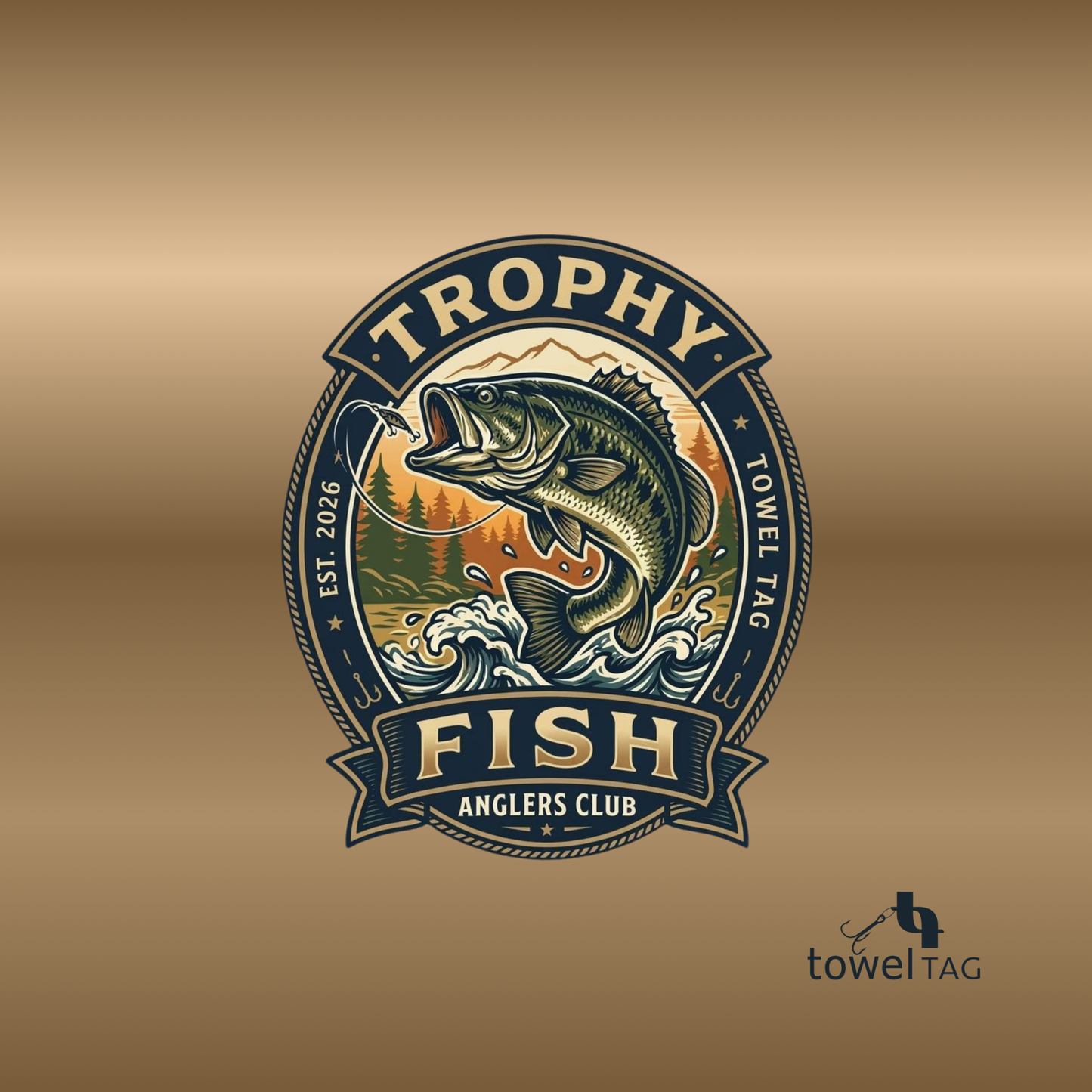 TROPHY FISH FISHING TOWEL - GOLD STANDARD